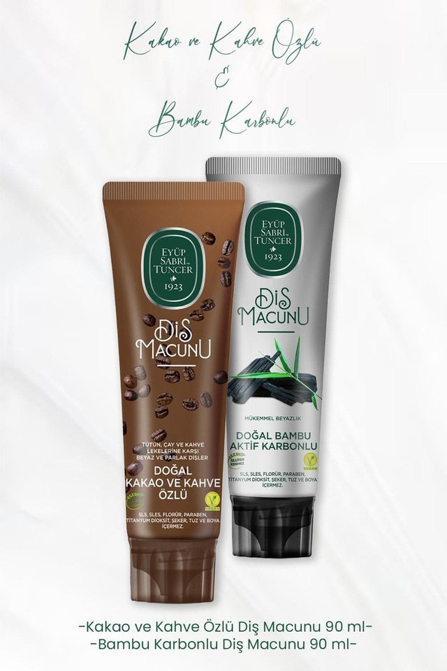 Eyüp Sabri Tuncer Bambu Karbonlu + Kakao ve Kahve Özlü Diş Macunu 2 x 90 ML