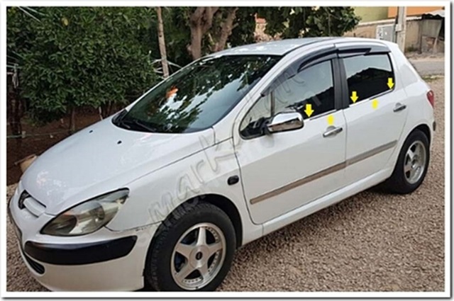 Peugeot 307 Krom Cam Çıtası 2001-2008 4 Parça Paslanmaz Çelik