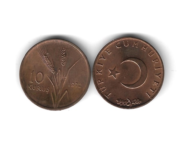 Emir Collectıon 1972 Yılı Tedavül 10 Kuruş Çil