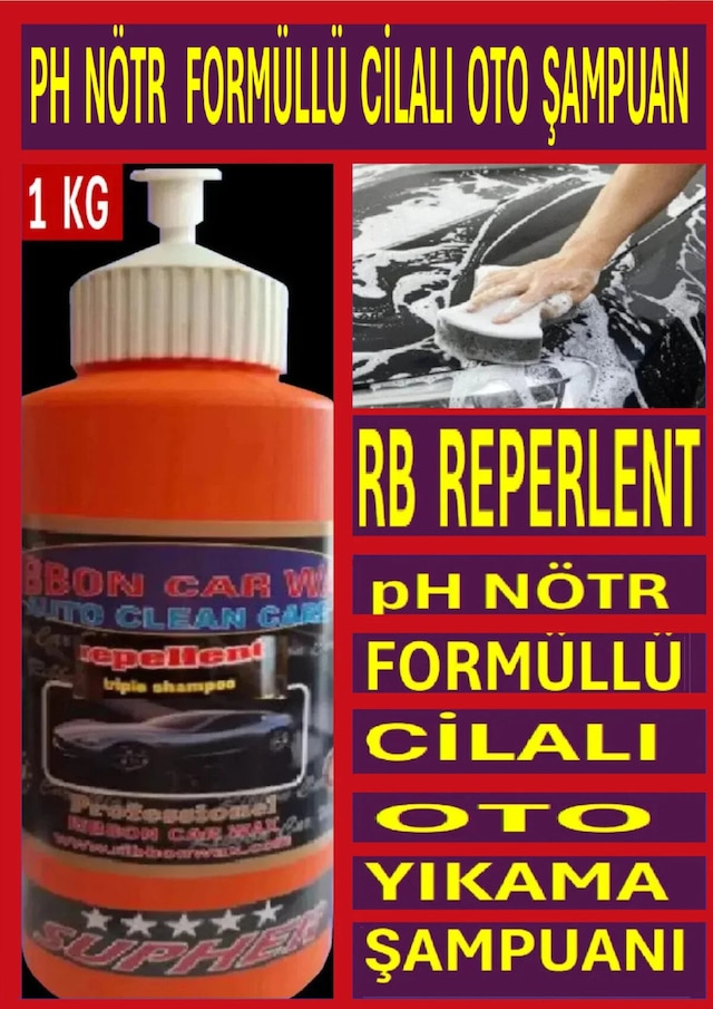 Reperlent Ph Nötr Formüllü Cilalı Oto Yıkama Şampuanı 1 Kg