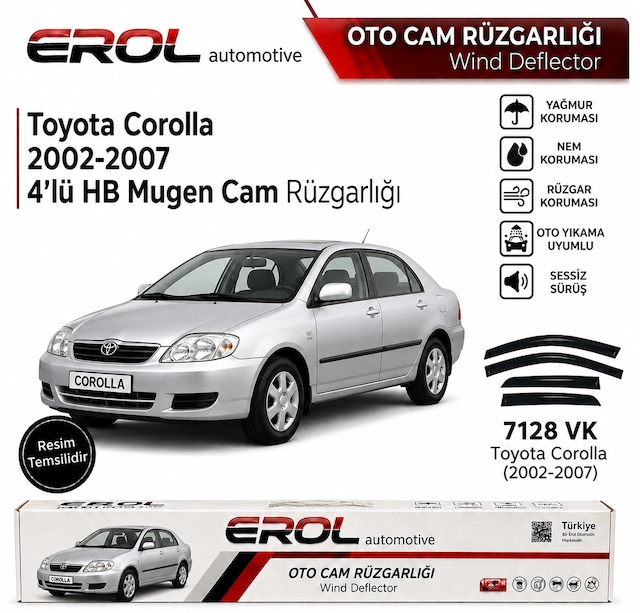Toyota Corolla 2002-2007 4'lü Mugen Cam Rüzgarlığı