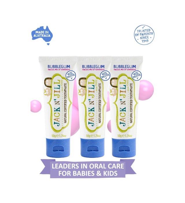 Jack N Jill Doğal Sertifikalı Diş Macunu Sakiz Aromalı 3 Lü Paket 3x50g