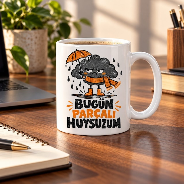 Kişisel Hava Tasarımlı Porselen Kupa - Model 861