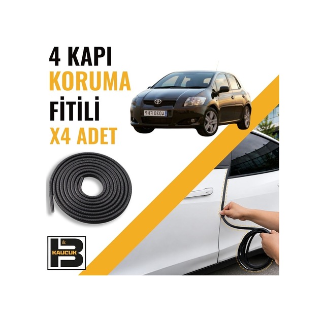 Toyota Auris 2006-2009 Kapı Koruma Fitili-4 Kapı-siyah-bm2308