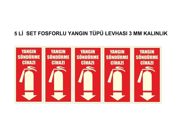 Fosforlu Yangın Söndürücü Levhası 5 Li Set