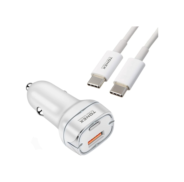 Tonex Ta-38w Pd + Usb-a Type-c To Type-c Kablolu Araç İçi Şarj Aleti Set -