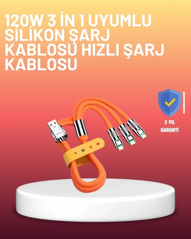 Ers Çinko Alaşımlı Uçlu 120 W Şarj Kablosu Dolaşmaya Dayanıklı 1,2 M Usb Kablo