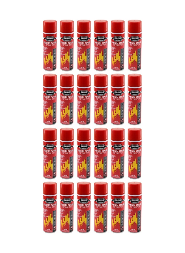 24 Adet Yangın Söndürücü - Yangın Savar Sprey 500ml Ev - Ofis - Oto Araç Ateş Boğucu Köpük Tabaka Oluşturur 5728