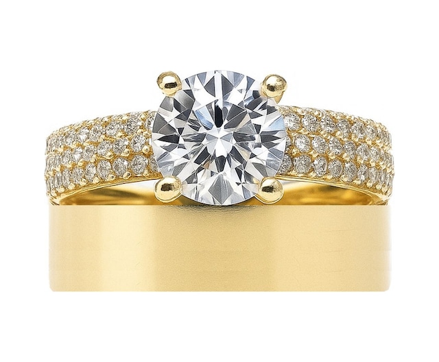 8 Ayar Altın Tektaşlı Alyans Yüzük 8a161