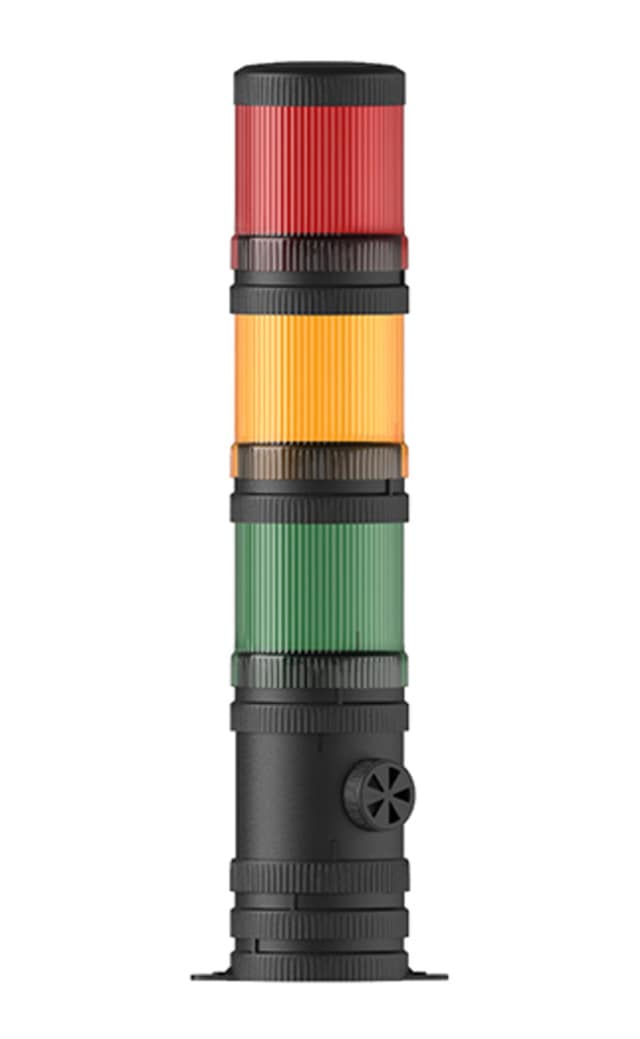 Mesan Ø70 3 Kat Işıklı Kolon Yanıp Sönen Ampul Buzzer Taban Montaj 220vac Ms 4020.1.3.2.220vac
