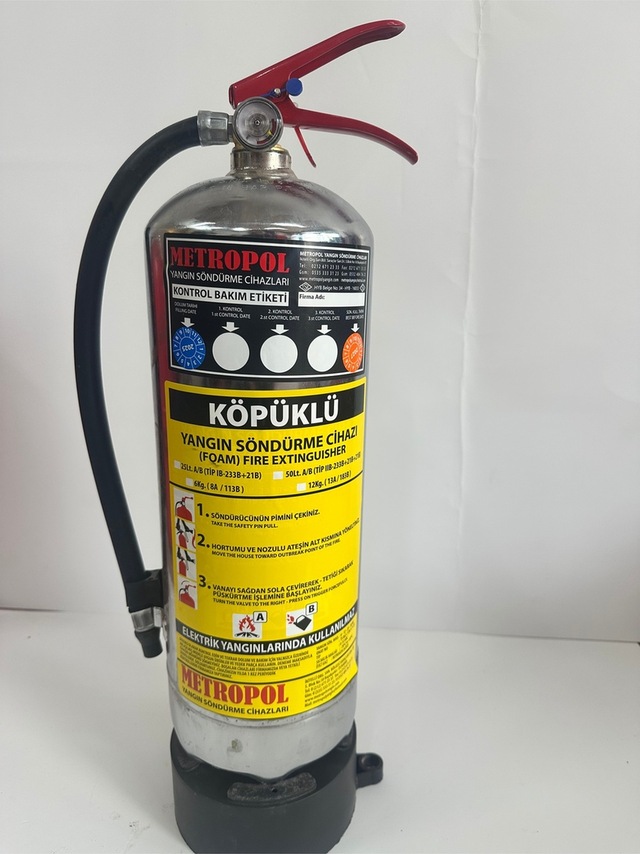 6 Kg Aff Foam Köpüklü Metalik Yangın Söndürme Cıhazı Dört Yıl Garantılı