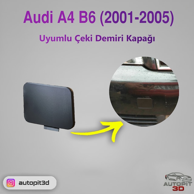 Audi A4 B6 2001-2005 Uyumlu Ön Tampon Çeki Demiri Kapağı