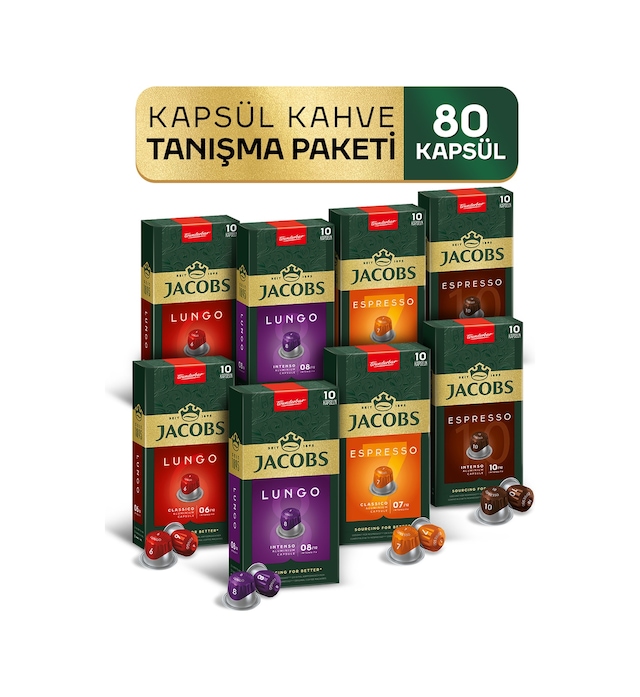 Jacobs Kapsül Tanışma Seti 8 x 10'lu
