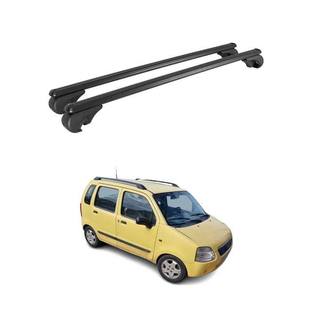 Suzuki Wagon R 1998-2003 Arası Uyumlu Port Bagaj Taşıyıcı Ara Atkı Alüminyum Siyah 2 Parça