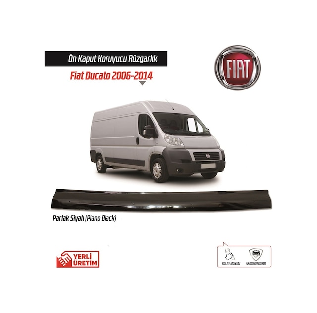 Fiat Ducato P. Boxer Kaput Rüzgarlığı Parlak Siyah 2006-2014