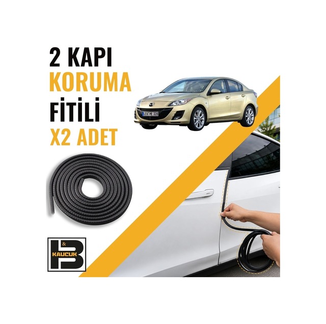 Mazda 3 Sedan 2009-2012 Kapı Koruma Fitili-iki Kapı-siyah-bm1189