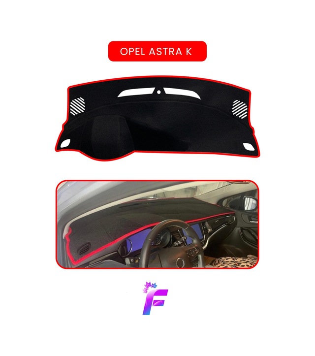 Opel Astra K Uyumlu Ön Göğüs Koruma Hızlı Ve Kolay Montaj Kaymaz Tasarım Oto Aksesuar T21 Torpido Halısı