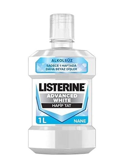 Advanced White Ağız Bakım Ürünü, Zorlu Lekeleri Giderir, Hafif Tat, Sıfır , Name Aromalı, 1000ml Açık Yeşil