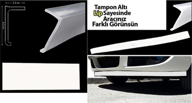 Pvc Kauçuk Her Araca Uyumlu Beyaz Tampon Altı Lip