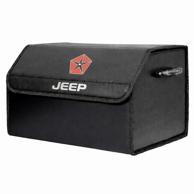 Jeep Marka Logolu Oto Bagaj Organizer Çanta Oto Bagaj Çantası 2 Bölmeli Suni Deri 48 Cm X 31 Cm X 29 Cm