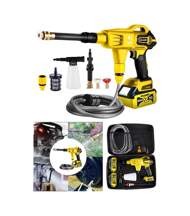 Dragro Alman Drg-999xseries S 999 Vf 20 Ah 100 Bar Kömürsüz Motor Şarjlı Oto Yıkama Makinesi Çift Akülü