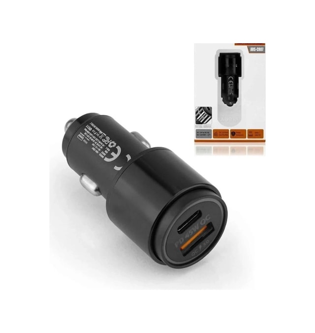 45w Pd Usb Oto Şarj Kafa Hızlı Şarj Çakmaklık Adaptörü, Usb-c Ve Usb-a Çıkışlı, İphone Ve Android Uy