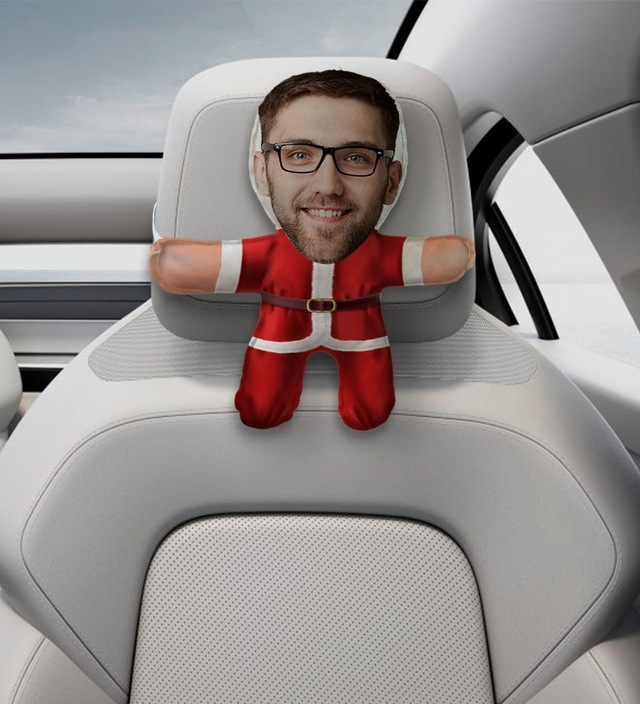 BK Gift Kişiye Özel Noel Baba Tasarımlı Araç Koltuk Bebek Yastığı