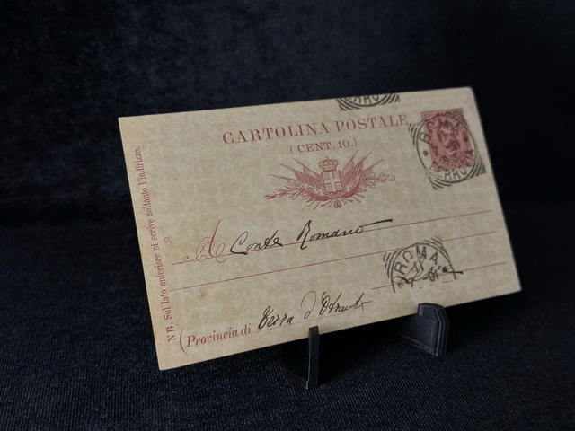 İtalya Antiye 1891 Yıllından Postadan Geçmiş Cartolina Postale Dieci Centesimi 10 Cent Kendinden Pullu Teşhir Ürün