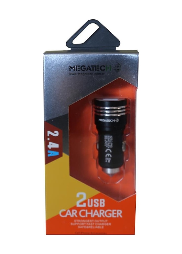 Megatech T05-m24 Renkli 2.4a 2usb Çelik Araç Şarj Aleti