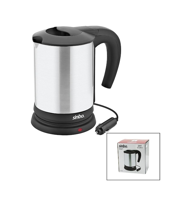 Lbk Sinbo Sk-8034 24v Araç İçi Kettle Paslanmaz Çelik Su Isıtıcısı 0.8lt 200w Çakmaklık Fişli Plastik Kapak - Kulp