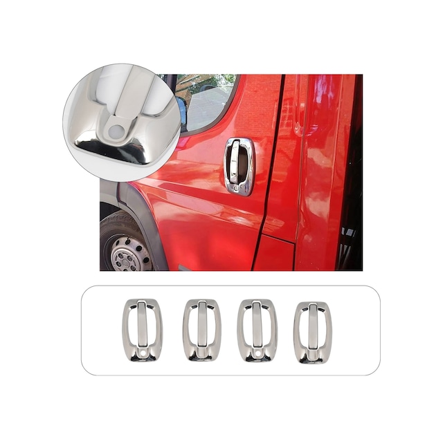 Fiat Ducato Uyumlu 2006 Ve Üzeri Krom Kapı Kolu Ve Çerçeve 4 Kapı Paslanmaz Çelik