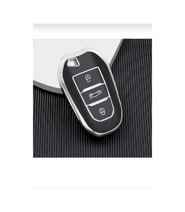 Peugeot 208 308 508 2008 3008 5008 Rifter Nano Anahtar Kılıfı Siyah Gümüş Silver Renk 1.ci Kalite