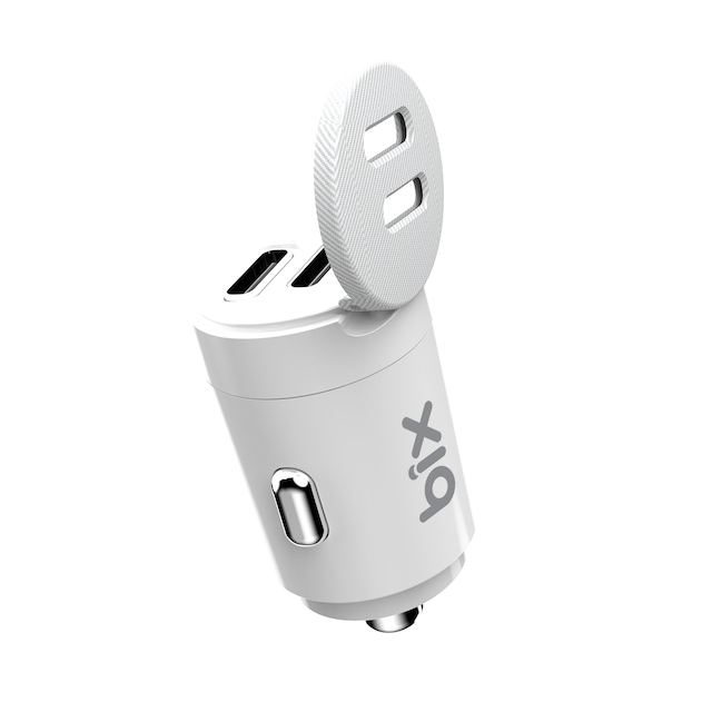 Bix Bxcc65c 65w Çift Portlu Usb-c Mini Araç İçi Şarj Cihazı Beyaz