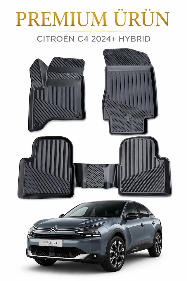 Citroen C4 2024+ Hybrid Uyumlu 3d Oto Paspas Premium