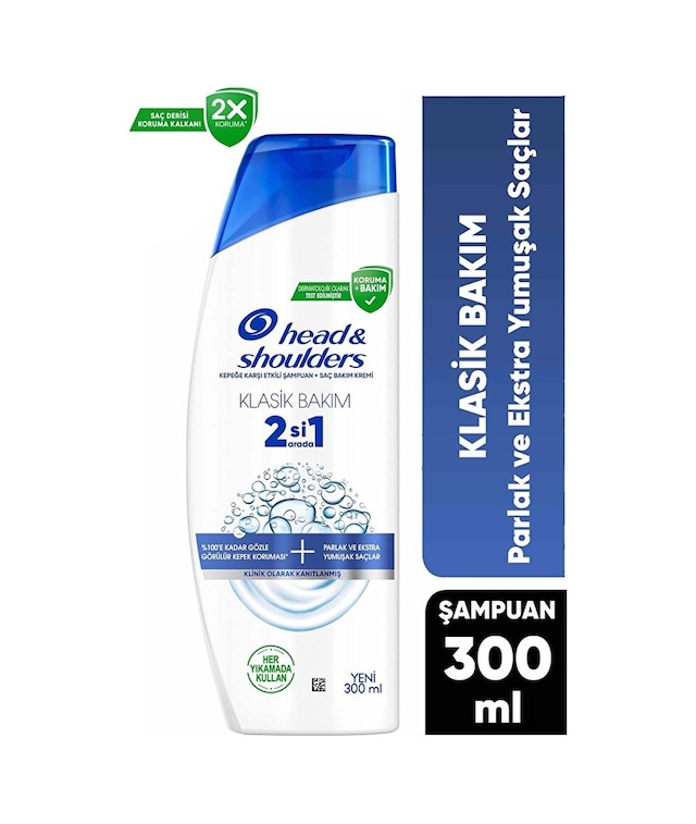 Head & Shoulders Klasik Bakım 2si1 Arada Kepek Karşıtı Şampuan 300 ML