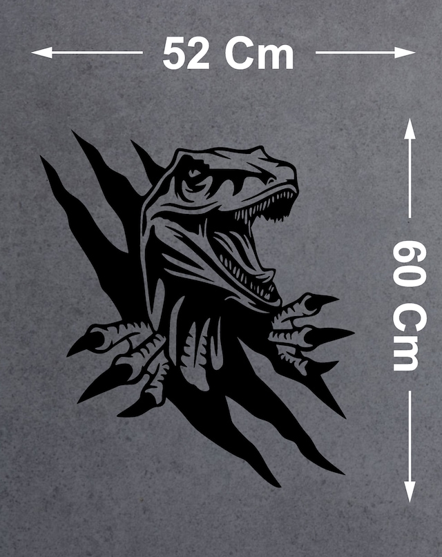 Dinazor Pençe Sticker - Araba Oto Motosiklet Karavan Cam Araç Sticker - 00225 60x52 Cm