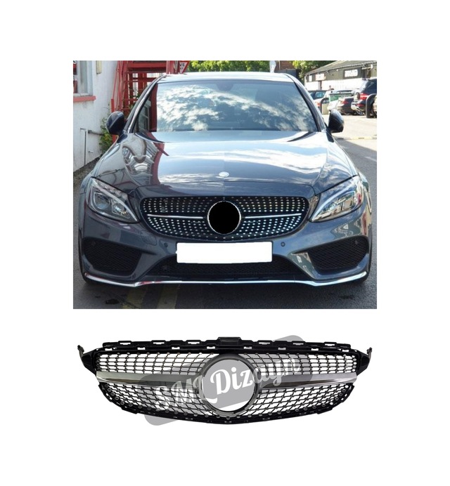 Mercedes C Serisi W205 2015-2018 Makyajsız Diamond Krom Ön-panjur