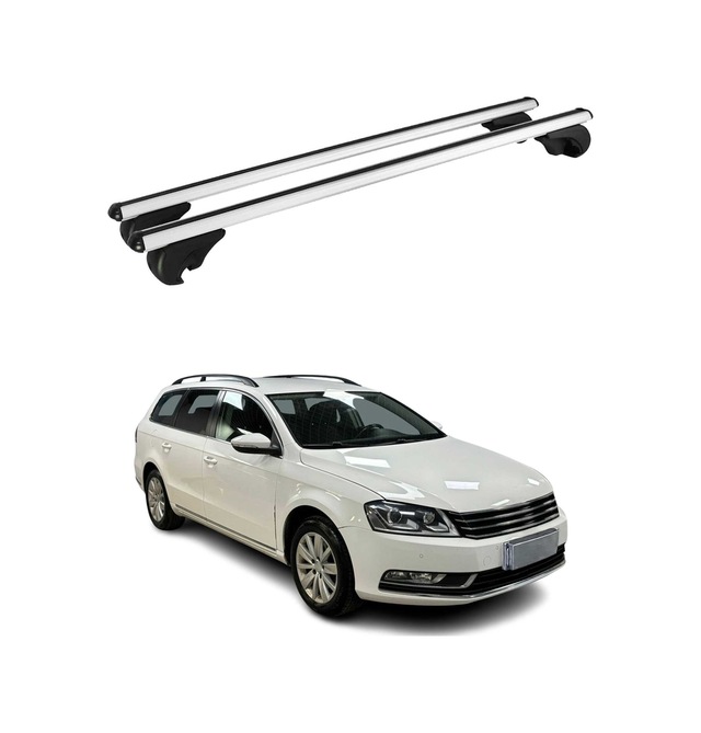 Vw Passat B7 Station Wagon 2010-2015 Arası Uyumlu Port Bagaj Taşıyıcı Ara Atkı Alüminyum Gümüş 2 Parça
