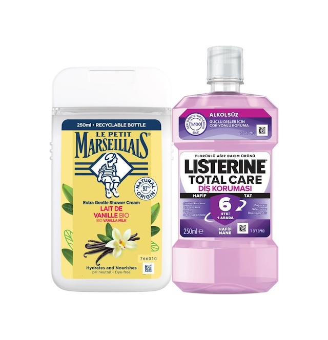 Listerine Total Care Hafif Tat Alkolsüz 250 Ml + Le Petit Marseillais Vanilya 250 Ml
