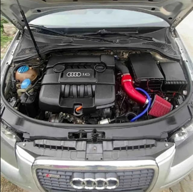 Audi A3 1.6 Benzinli Krom Borulu Spor Açık Hava Filtre Seti -boru Çapı 7,6cm-uzunluk 23cm