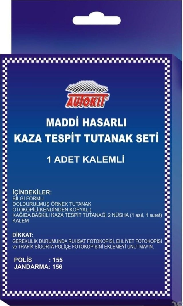 Kaza Tespit Tutanak Seti Kalem