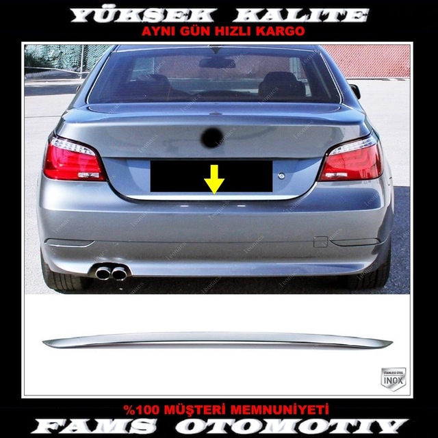 Bmw 5 Seri E60 Krom Bagaj Alt Çıta 2003-2010 Arası P.Çelik