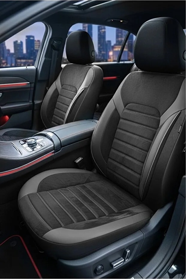 Mercedes-benz Ml W164 Ml 320 Cdı 224 Hp 2005 Uyumlu Kumaş Alcantara Oto Koltuk Kılıfı Siyah