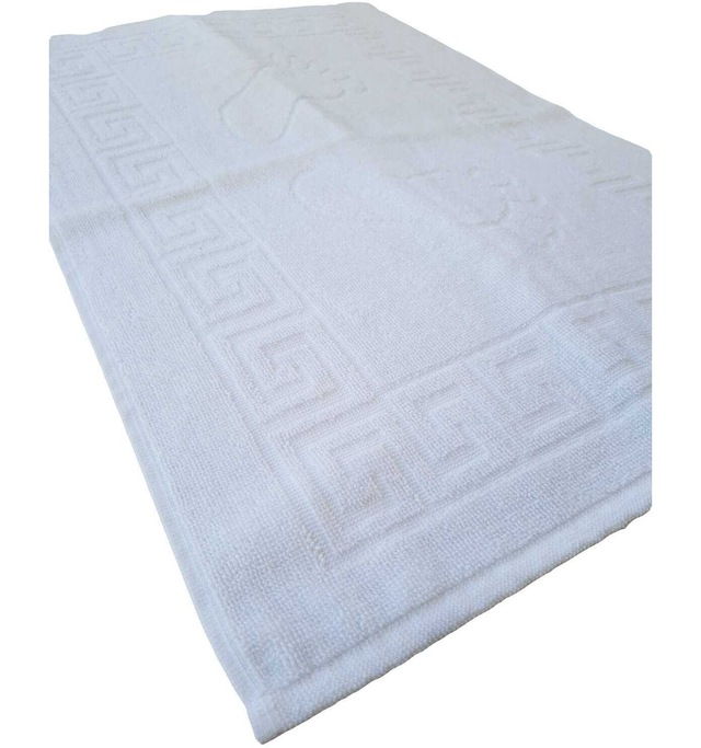 2 Li Ayak İzli Banyo Pamuklu Ayak Havlusu 50x70 Cm Beyaz