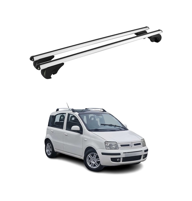 Fiat Panda Iıı Cross 2014-2022 Arası Uyumlu Port Bagaj Taşıyıcı Ara Atkı Alüminyum Gümüş 2 Parça