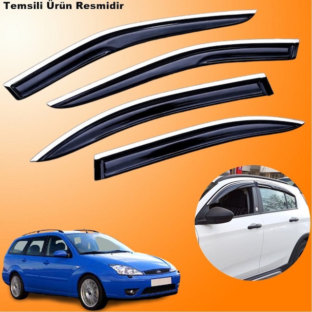 Ford Focus 1 Stw Mügen Cam Rüzgarlığı Abs Krom Nikelajlı Cam Rüzgarlığı 1998-2005 Arası 4 Lü Set