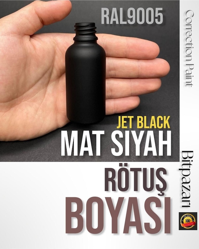 Mat Siyah Rötuş Boyası 20ml - Ral9005