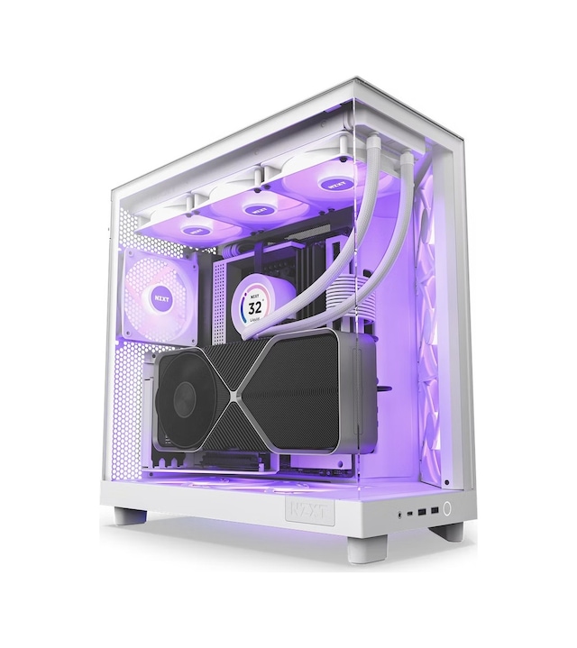 NZXT H6 FLOW CC-H61FW-R1 ATX 3x120mm Fans RGB White