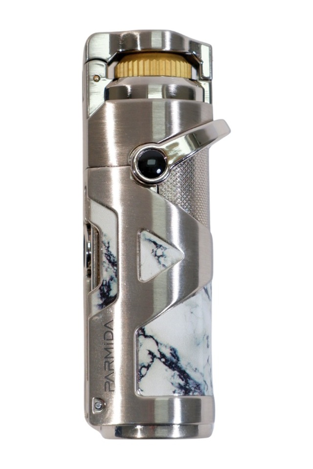 Parmida Tek Torch Pürmüz Gümüş Mermer Desenli Metal Puro Çakmağı - Tr9220