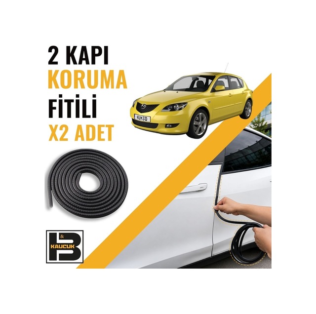 Mazda 3 Hatchback 2003-2008 Kapı Koruma Fitili-iki Kapı-siyah-bm1188
